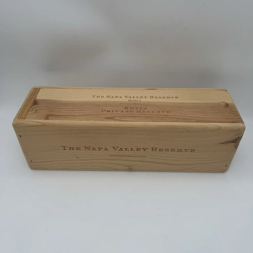Napa Valley Reserve 2001 Kotts Private Reserve Wooden Wine Box Wood Lid Engraved